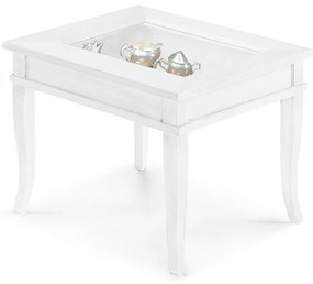 Tavolino GIUDECCA con piano in vetro 60&#215;60 cm e scomparto