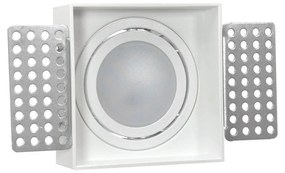 Portafaretto Incasso GU10 Quadrato Orientabile 80x80mm - Bianco