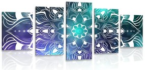 Quadri 5 pezzi – Mandala moderna con motivo orientale