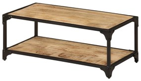 Tavolino Da Salotto 90x45x35 Cm Legno Massello Di Mango Grezzo /
