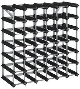 Portavini da 42 bottiglie nero in legno massello di pino