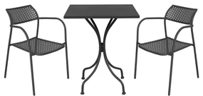 ROMANUS - set tavolo in metallo cm 60 x 60 x 72 h con 2 poltrone Aviim