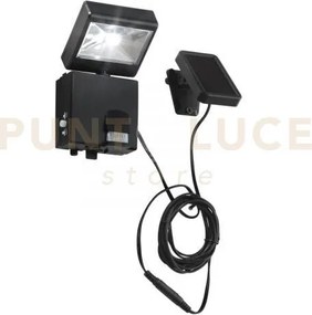 Proiettore led cosmo nero 1w 80lm 4000k ip44 con pannello solare e ...
