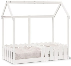 Giroletto Casetta Bambini Bianco 70x140 Cm Legno Massello Pino /