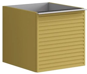 Struttura semi colonna da bagno Pixel2 cassetti laccato opaco giallo sole L 40 x H 40 x P 45.5 cm