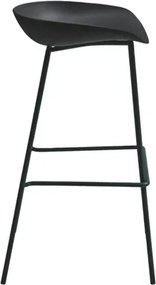 Sgabello in polipropilene Nero con struttura in metallo - AGE 2 pezzi