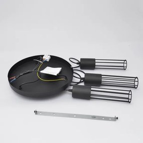 Lampadario a sospensione con filo MELODY 3xE27/15W/230V nero