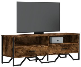 Mobile Porta Tv Rovere Fumo 122x34x41 Cm İn Legno Multistrato /