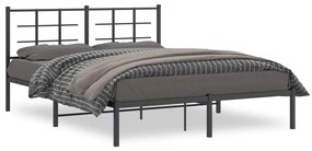 Giroletto Con Testiera İn Metallo Nero 160x200 Cm /