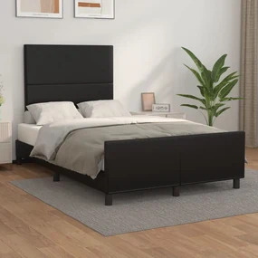 Giroletto con testiera nero 120x200 cm in similpelle