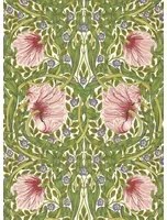 Morris & Co Carta da parati Pimpernel - Sap Green/ Strawberry