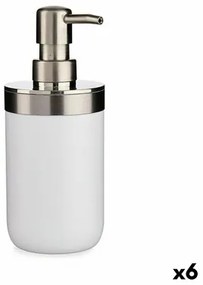 Dispenser di Sapone Argentato Bianco Plastica 350 ml (6 Unità)