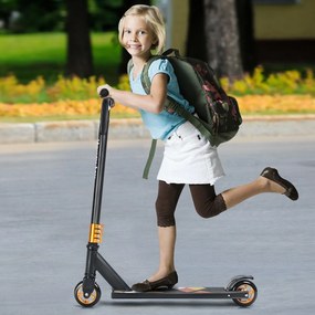 Costway Monopattino leggero con 2 ruote per bambini sopra i 7 anni, Scooter per adulto 66x48x87cm Nero/Rosso