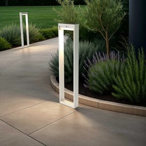 Paletto da giardino Solare Bianco con Sensore di Mov. 80cm serie VELA Colore Bianco Naturale 4.000K