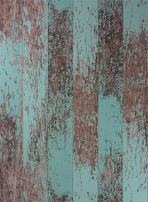 Osborne & Little Carta da parati Driftwood - Teal/ Metallic Copper