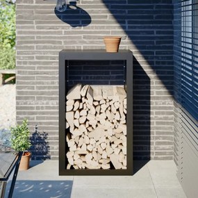 Rastrelliera Per Legna Da Ardere Nera 60x40x100 Cm İn Acciaio /