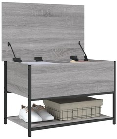 Panca portaoggetti grigio sonoma 70x42,5x47cm legno multistrato