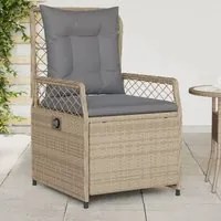 Sedie da Giardino Reclinabili 2 pz Beige Polyrattan 368664