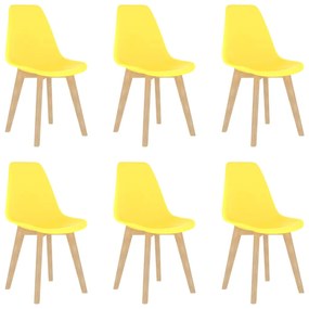 Sedie Da Pranzo 6 Pz Gialle İn Plastica /