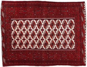 Tappeto 140 x 180 Rosso (Afghanistan) Annodato A Mano