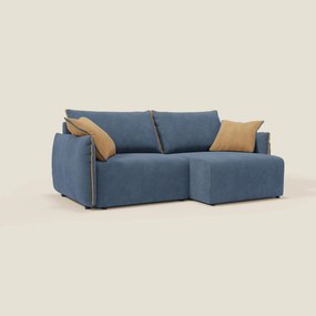 Flexar divano con sedute allungabili e schienale in piuma in morbido bouclé impermeabile T07 blu - arancio