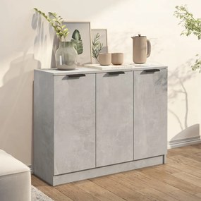 Credenza grigio cemento 90,5x30x70 cm in legno multistrato