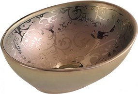 Mexen Elza lavabo da appoggio 40 x 33 cm, oro - 21014053