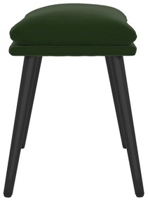 Poggiapiedi verde scuro 45x29,5x35 cm in velluto