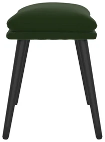 Poggiapiedi verde scuro 45x29,5x35 cm in velluto