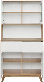 Credenza bianca con effetto rovere naturale 84x165 cm Skandi - Støraa