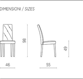 Sedia ecopelle Beige - schienale imbottito 2 sedie JENNY