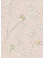Cole & Son Carta da parati Roseberry with Birds - Shell Pink