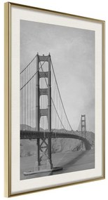 Poster  Bridge in San Francisco II  Cornice Quadri Cornice d'oro con passe-partout, Larghezza x Altezza Home decor 20x30