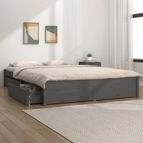 Giroletto Con Cassetti Grigio 150x200 Cm King /