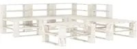 Set Salotto da Giardino 6 pz Pallet in Legno Bianco 3052177