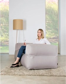 Puof a sacco marrone con rivestimento in bouclé Sofa MooG – SLOWDOWN