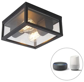 Lampada da soffitto intelligente nera IP44 2 luci incl. Wifi ST64 - Charlois