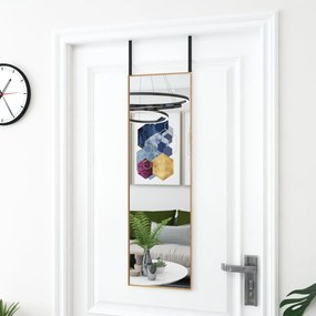 Specchio da Porta in Vetro e Alluminio disponibile in varie dimensioni, 30 x 100 cm / Oro