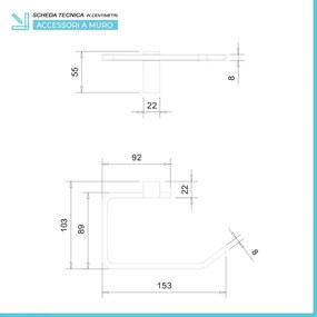 Set accessori a muro 5 pezzi in acciaio cromato e viti incluse Unica