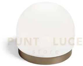 Domu lampada da tavolo piccola bronzo vetro bianco 1 luce attacco gx53