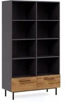 Libreria Volga, Antracite, Truciolare Melaminico, 105x28x180 cm, EPIKASA