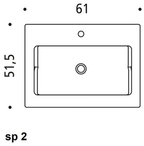 Base per mobile bagno Zenith 2 cassetti P 50 x L 60 x H 50 cm bianco