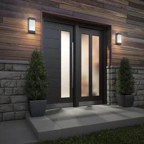 Applique LED moderno da esterno Glacier nero IP44, luce bianco caldo 730 lumen, ARTIKA