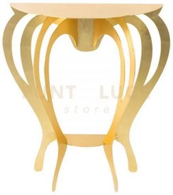 Piccola consolle elegante di design ballerina oro in ferro 80x35x80cmh