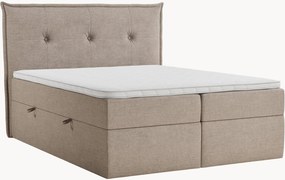 Letto boxspring in ciniglia fatto a mano con contenitore Aussie, H3