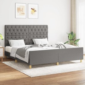 Giroletto Senza Materasso Grigio Scuro 160x200 Cm Tessuto /
