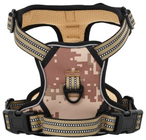 Pettorina Cani Righe Riflettenti Regolabile Marrone Mimetico M /
