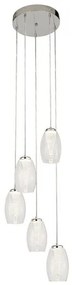 Cyclone 5lt multi-drop pendant - metallo cromato e vetro