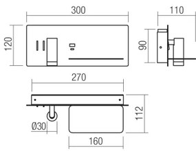 Redo 01-3316 - Luce Spot da parete a LED BROOK LED/8W/230V + LED/3W USB nero