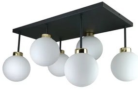 Lampadario a plafone DEA 6xE14/60W/230V nero/oro/bianco